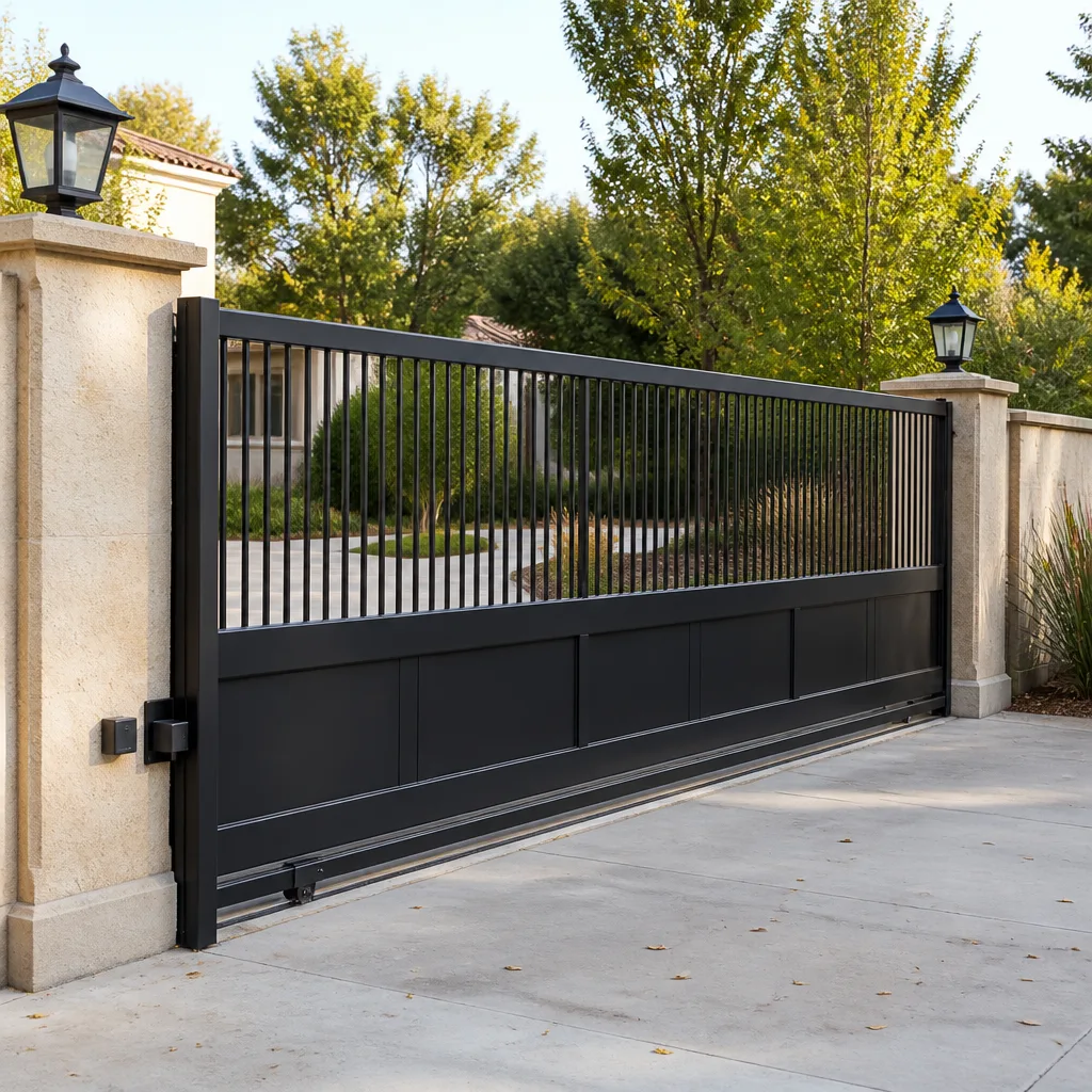 Sliding driveway gates