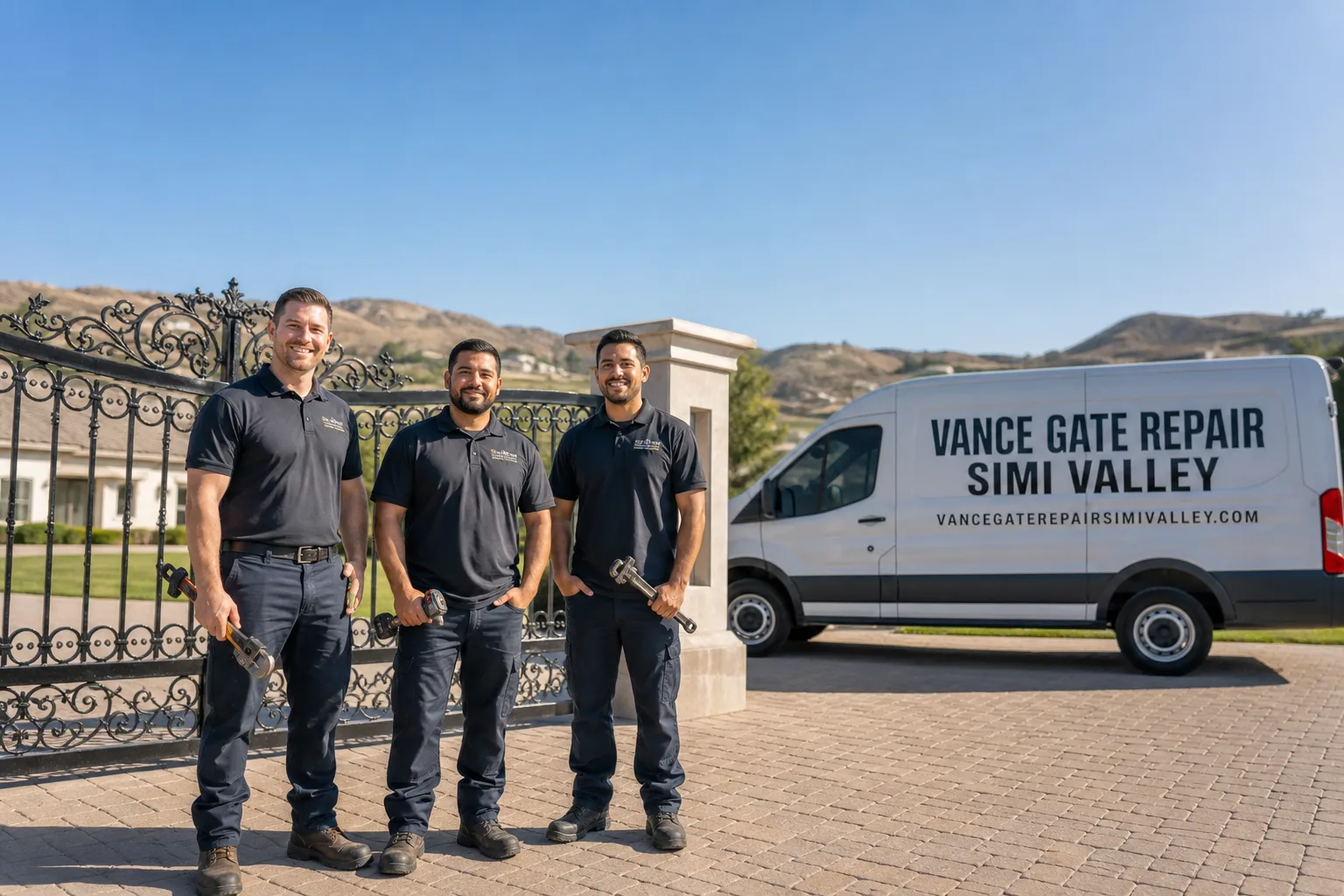 Vance Gate Repair Simi Valley gate repair service vehicle and crew in Simi Valley, CA